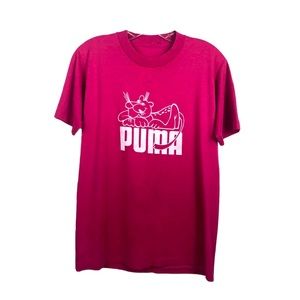 Pink Panther Vintage 70s Puma Pink T-Shirt Small